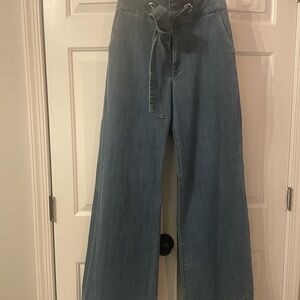 Express Women's Wide Leg Blue Jeans